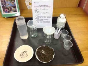 Filtering water dirty water (from the unit of inquiry Sharing the planet: water)