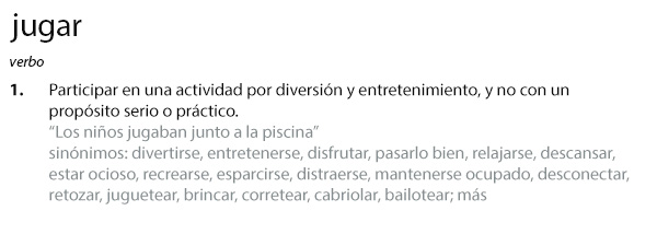Play definition-spanish