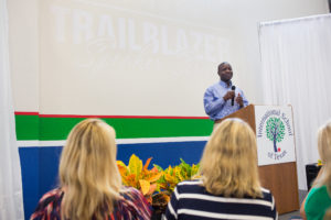 William Kamkwamba, The Boy Who Harnessed the Wind, speaks at the Texas International Scool's Trablazer Speakers Series. (Photos by Tom McCarthy Jr.)