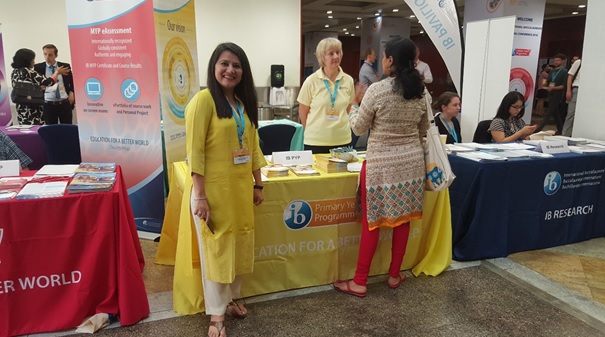 Curriculum Manager Terri Walker and IB Regional Development Manager Priyamvada Taneja connected with several IB educators at the PYP table 