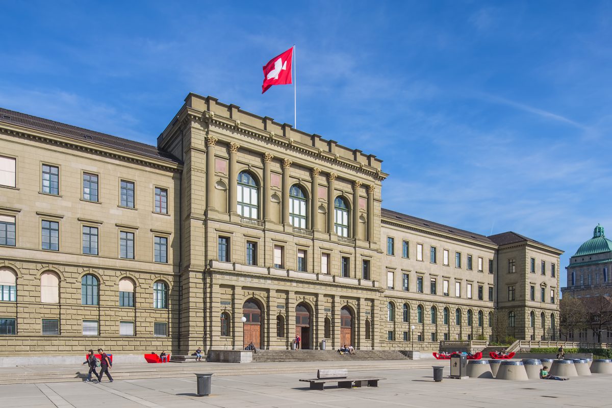 Zurich, Switzerland - 12 April, 2015: facade of the main building of the Swiss Federal Institute of Technology in Zurich. The Swiss Federal Institute of Technology (German: ETH Zurich - Eidgenossische Technische Hochschule Zurich) is an engineering, science, technology, mathematics and management university in the city of Zurich, Switzerland.