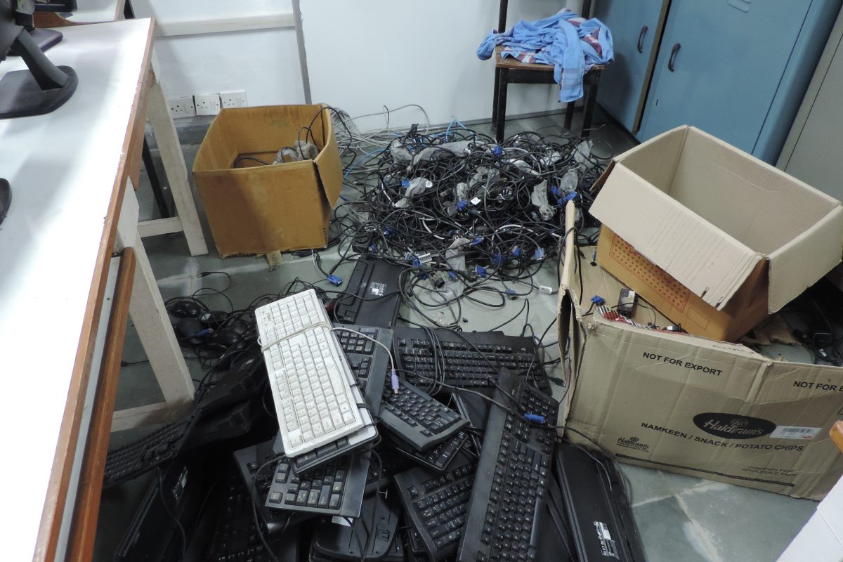 Old electronics collected by the REUSE team.