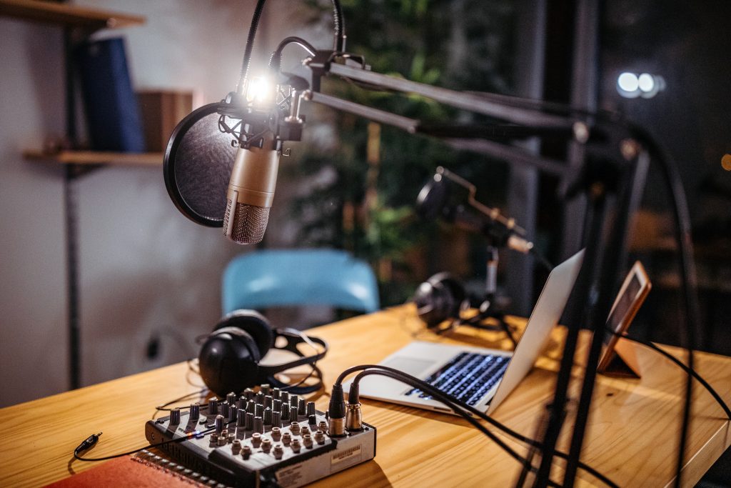 Photo of podcast studio