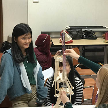 Girls in STEM members participating in an outreach